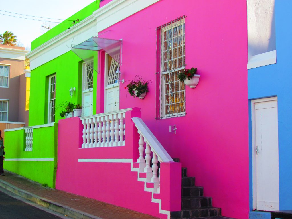 Maisons colorées du quartier du Bo-Kaap au Cap
