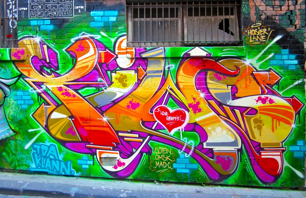 Fresques de street art sur les murs de Hosier Lane a Melbourne