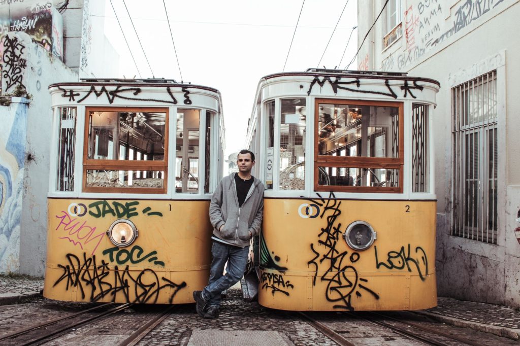 Lisbon tram street portugal