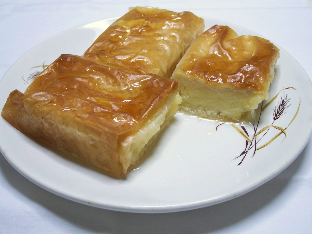 Galaktoboureko, dessert grec à la crème de semoule en pâte filo